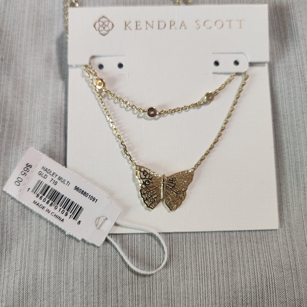 Kendra Scott Gold Hadley Butterfly Double Strand Necklace